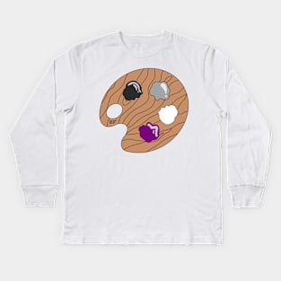 Asexual Pride Paint Pallet Kids Long Sleeve T-Shirt